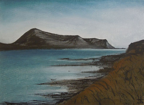 Hoy Hills, 2011 (pastel and ink on paper)