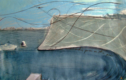 Memories in Blue 1, 2008 (mixed media on paper)