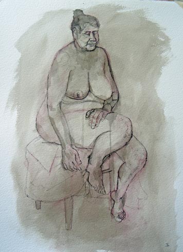 Woman Sitting, 2011 (ink and graphitint on paper)