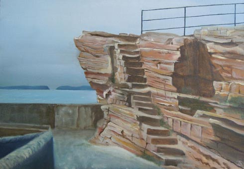 Sea Steps - Burghead, 2011 (oil on canvas)